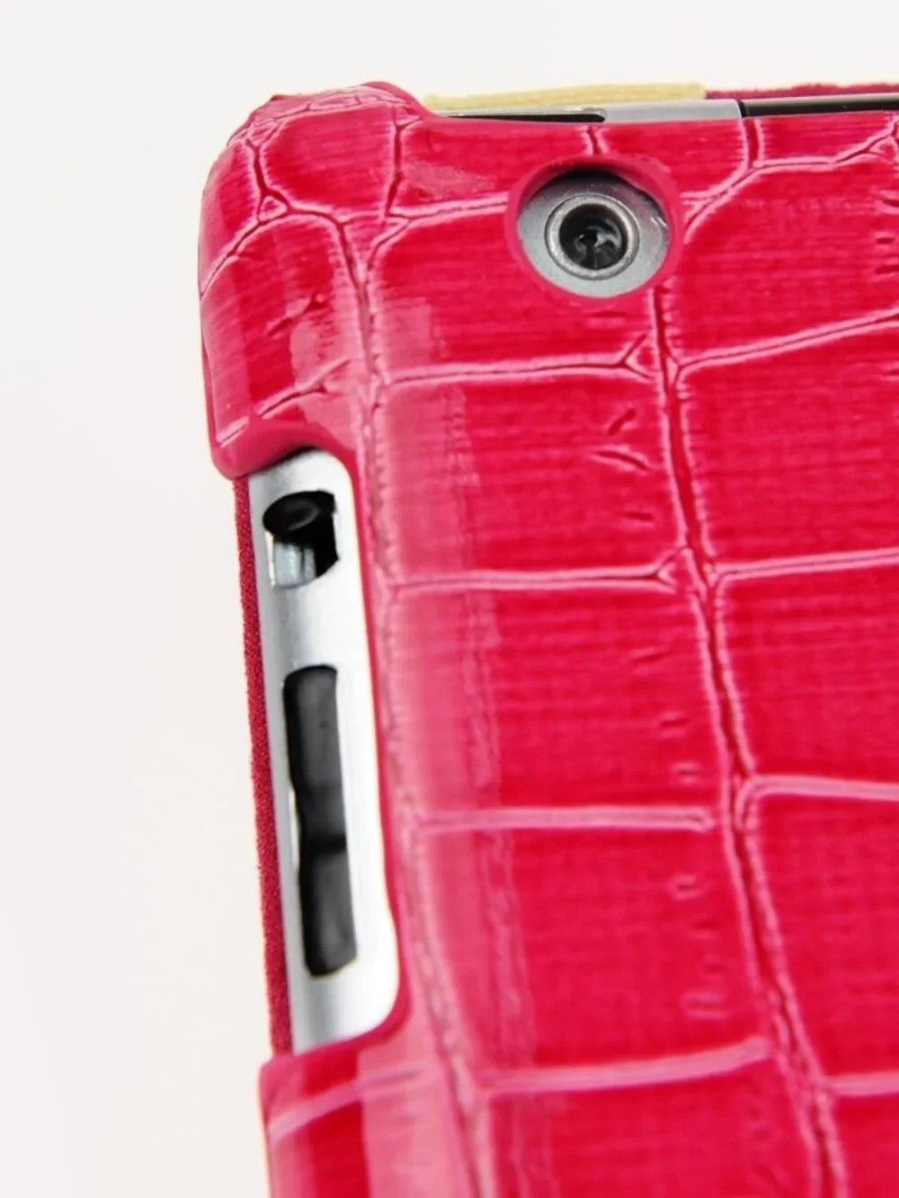 360 Degrees Rotating Stand (Pink Crocodile) Leather Cover Case for Apple iPad 2